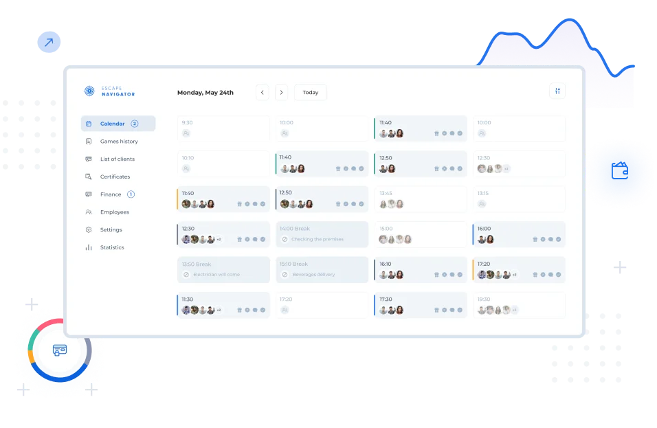 CRM-System <br/> und Online-Buchungs-Widgets